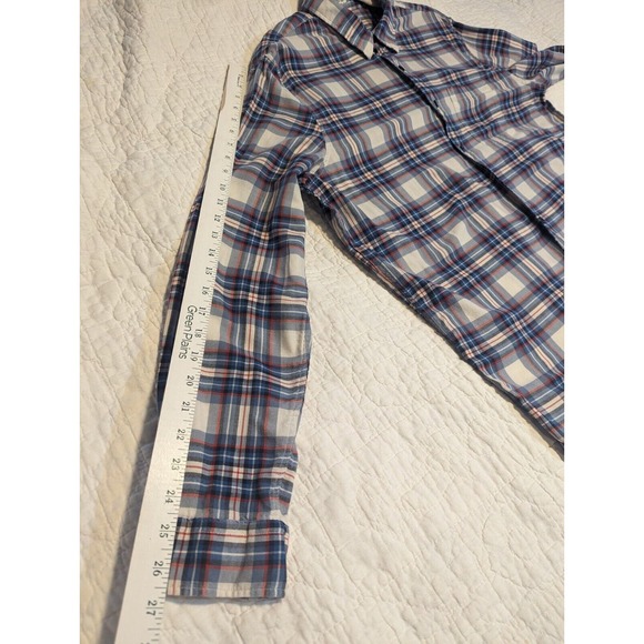 American Eagle Seriously Soft Button Down Shirt Sz XLT Red White Blue - Picture 10 of 10